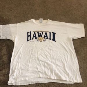 Pure white Hawaiian T-shirt, short sleeve, extra large